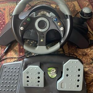 Xbox steering wheel and pedals